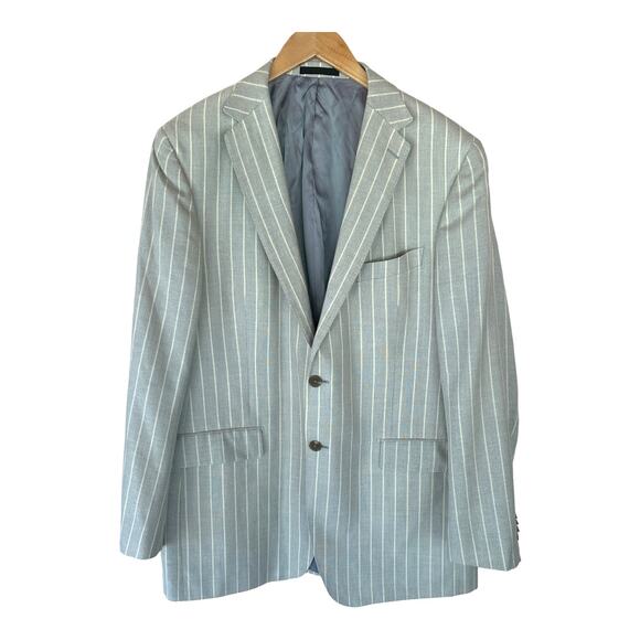 Gray Striped Men's Blazer - Picture 1 of 13